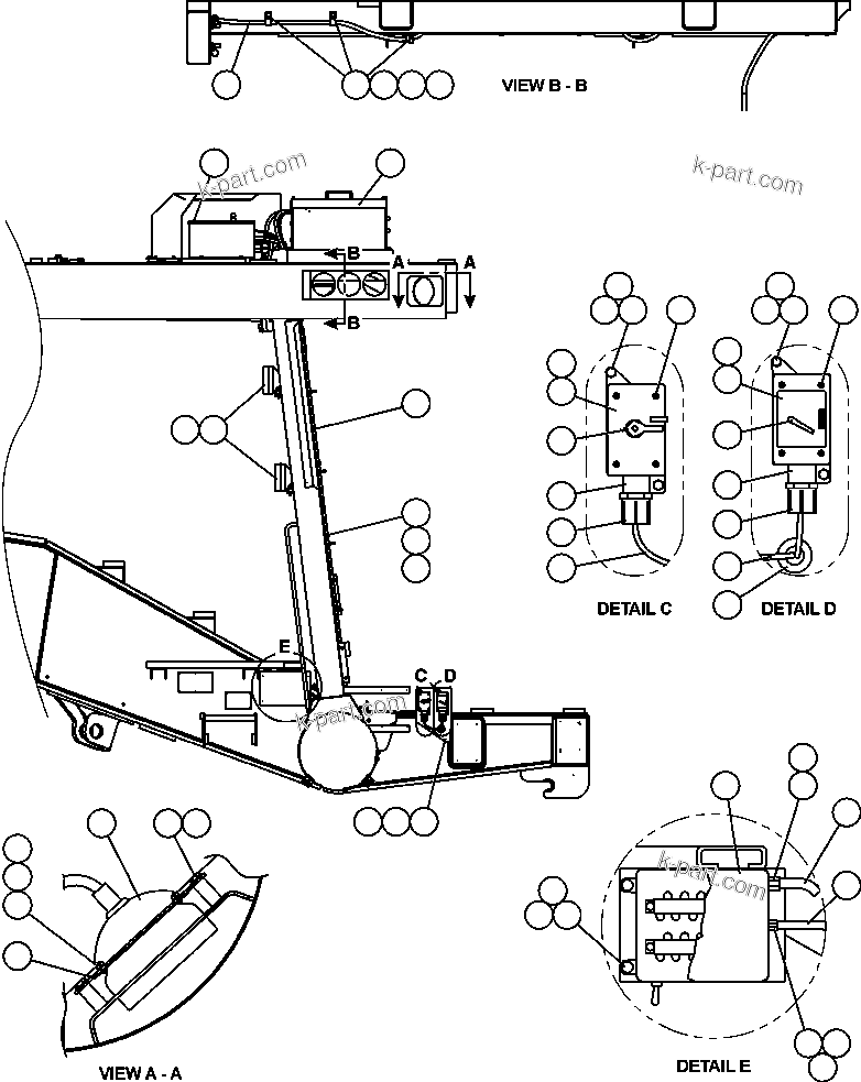 Komatsu parts book diagram for AFE50-CX 830E S/N A30871     I.O.C.C.: RIGHT DECK ELECTRICAL GROUP