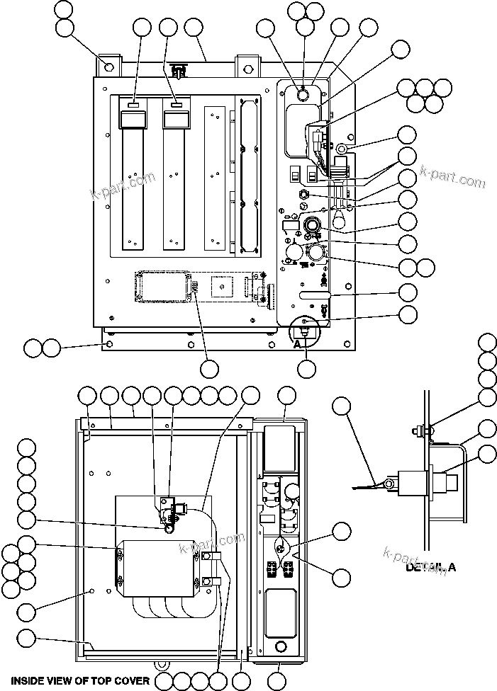 Komatsu parts book diagram for AFE50-CX 830E S/N A30871     I.O.C.C.: CAB INTERFACE COMPARTMENT