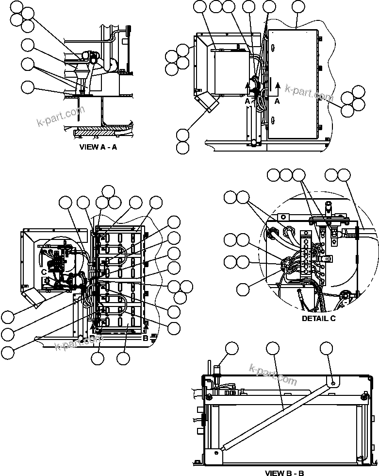 Komatsu parts book diagram for AFE50-CX 830E S/N A30871     I.O.C.C.: BATTERIES, BATTERY BOX & WIRING