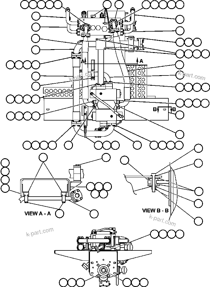 Komatsu parts book diagram for AFE50-CX 830E S/N A30871     I.O.C.C.: PUMP/VALVE MODULE