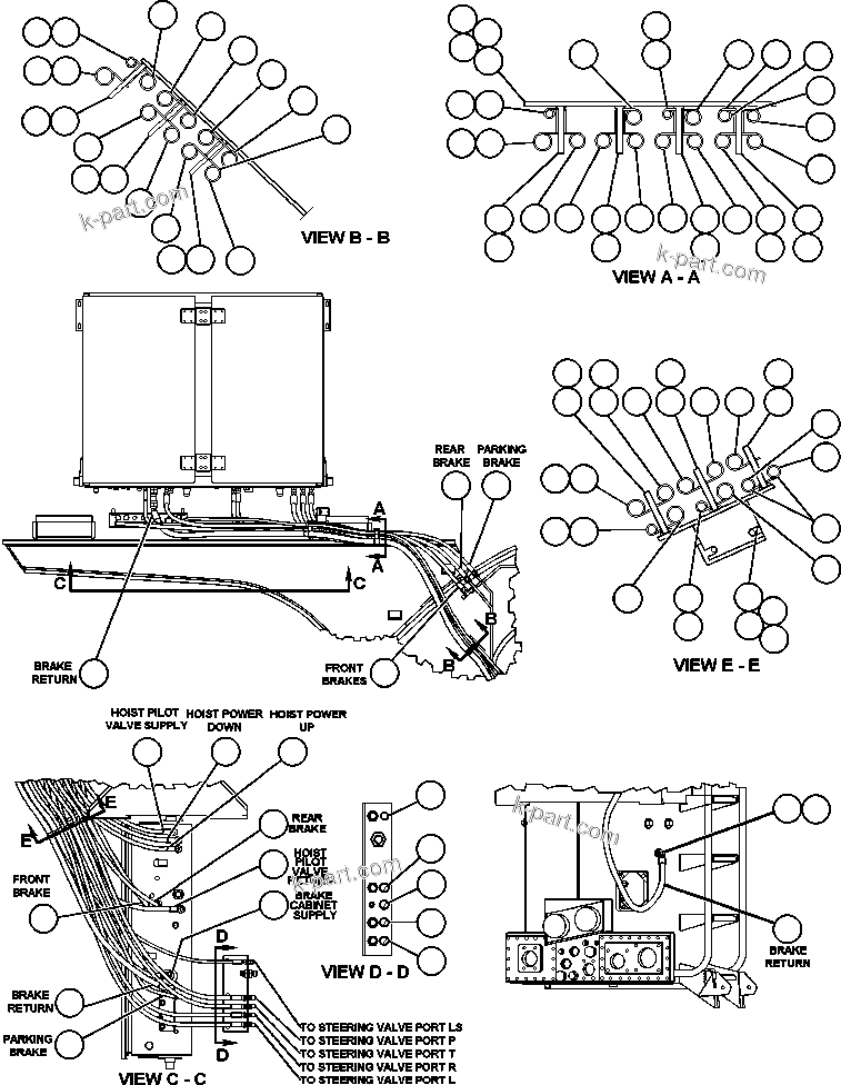 Komatsu parts book diagram for AFE50-CX 830E S/N A30871     I.O.C.C.: BRAKE CABINET PIPING - 2
