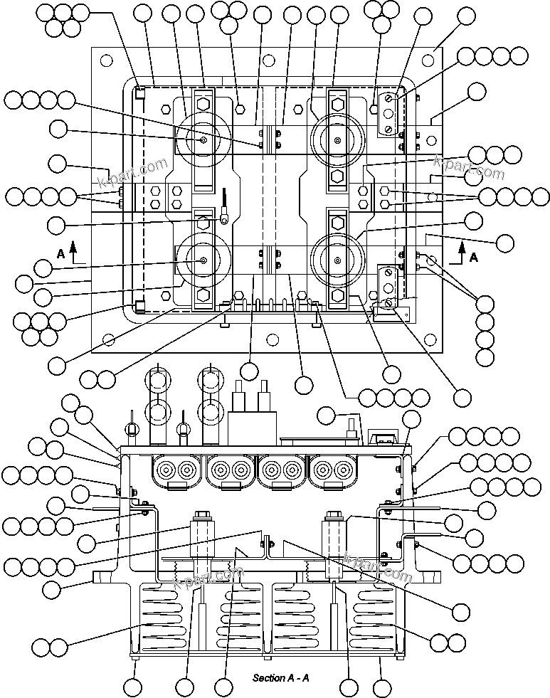 Komatsu parts book diagram for AFE50-CX 830E S/N A30871     I.O.C.C.: PANEL - M.F.S.E. (PB8837)