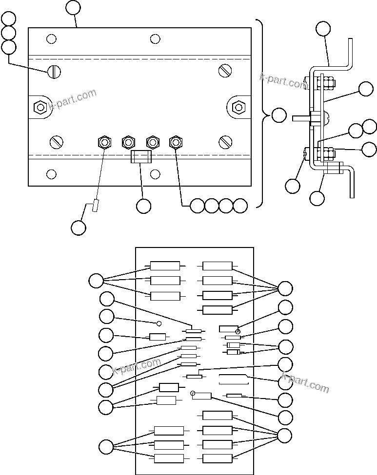 Komatsu parts book diagram for AFE50-CX 830E S/N A30871     I.O.C.C.: PANEL - VMM (VE6118)