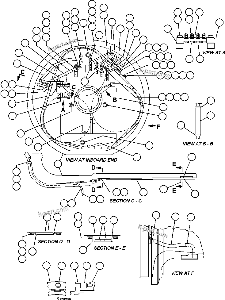 Komatsu parts book diagram for AFE50-CX 830E S/N A30871     I.O.C.C.: MOTORIZED WHEEL - 787FS11 (PB9734)