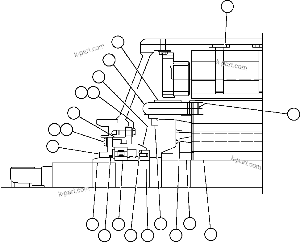Komatsu parts book diagram for AFE50-CX 830E S/N A30871     I.O.C.C.: MOTORIZED WHEEL - 787FS11 - 4