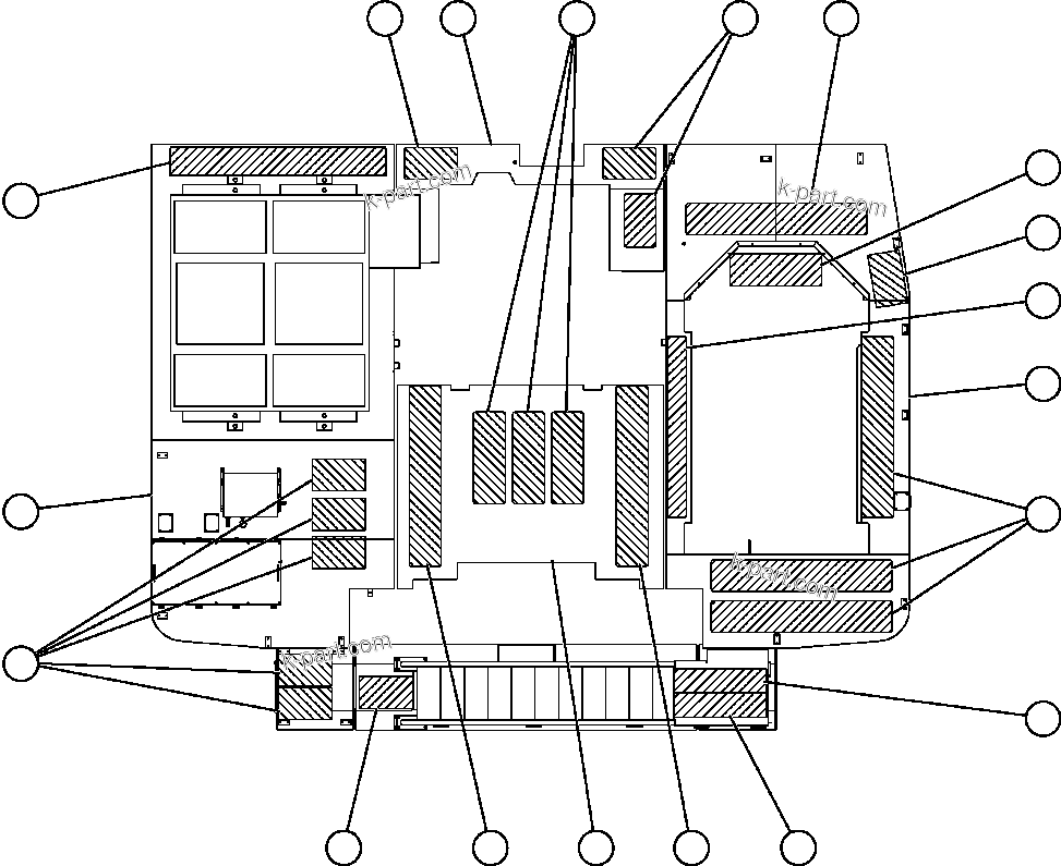 Komatsu parts book diagram for AFE50-CZ 830E S/N A30886    I.O.C.C.: DECK SECTIONS & SAFETY WALKS
