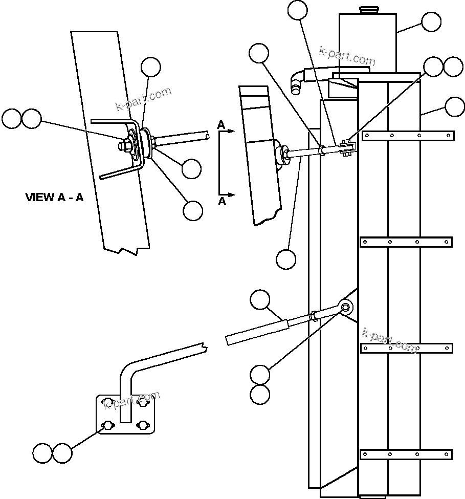 Komatsu parts book diagram for AFE50-CZ 830E S/N A30886    I.O.C.C.: RADIATOR MOUNTING & SUPPORT