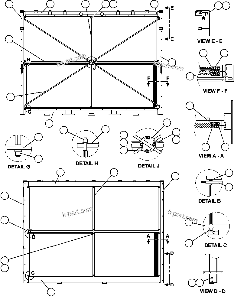 Komatsu parts book diagram for AFE50-CZ 830E S/N A30886    I.O.C.C.: LOW & HIGH TEMPERATURE CORES