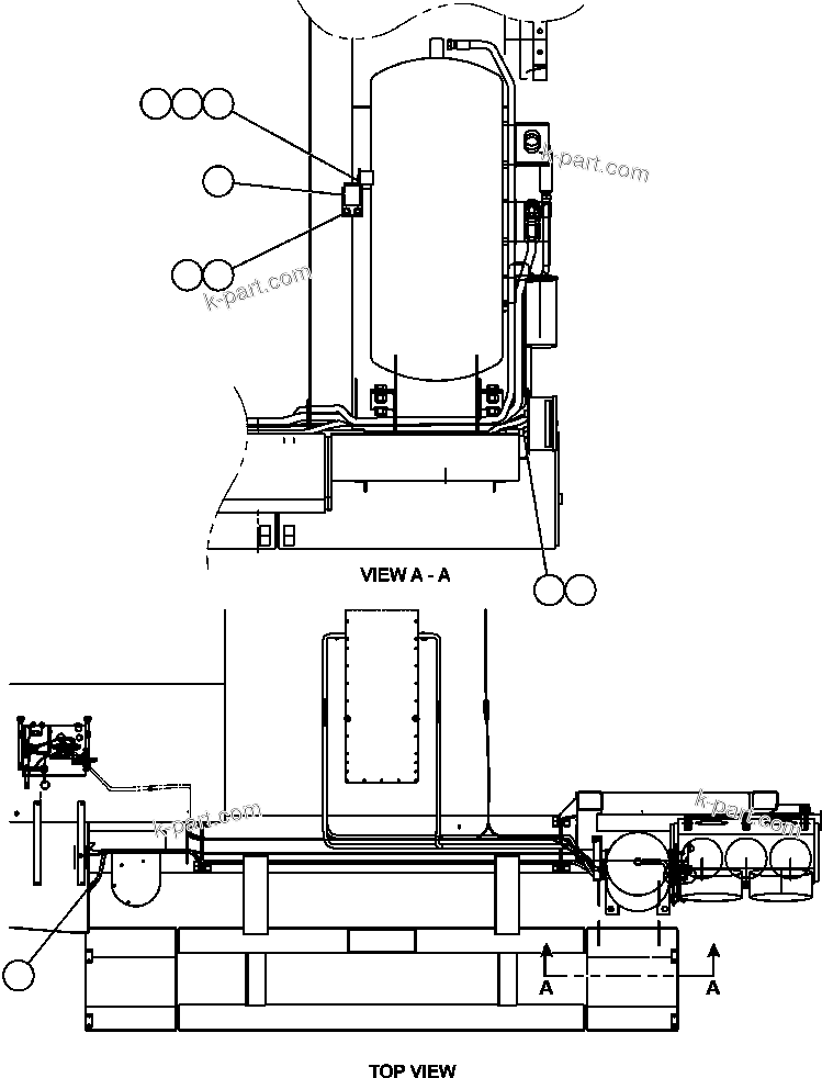 Komatsu parts book diagram for AFE50-CZ 830E S/N A30886    I.O.C.C.: ENGINE OIL RESERVE SYSTEM