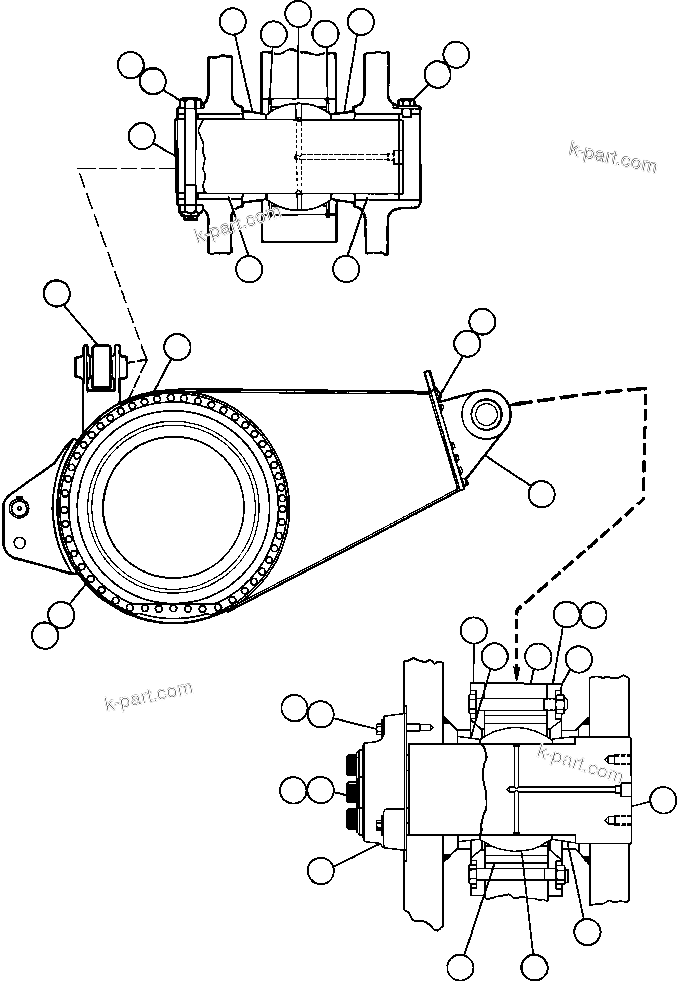 Komatsu parts book diagram for AFE50-CZ 830E S/N A30886    I.O.C.C.: DRIVE AXLE & MOUNTING