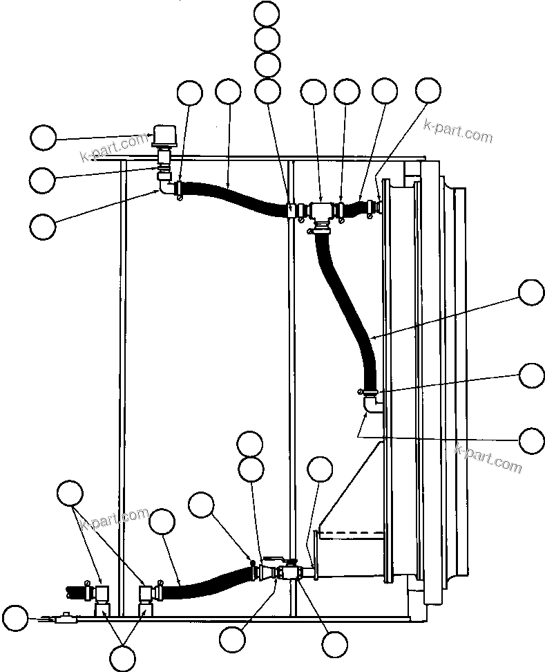 Komatsu parts book diagram for AFE50-CZ 830E S/N A30886    I.O.C.C.: DRIVE WHEEL PIPING