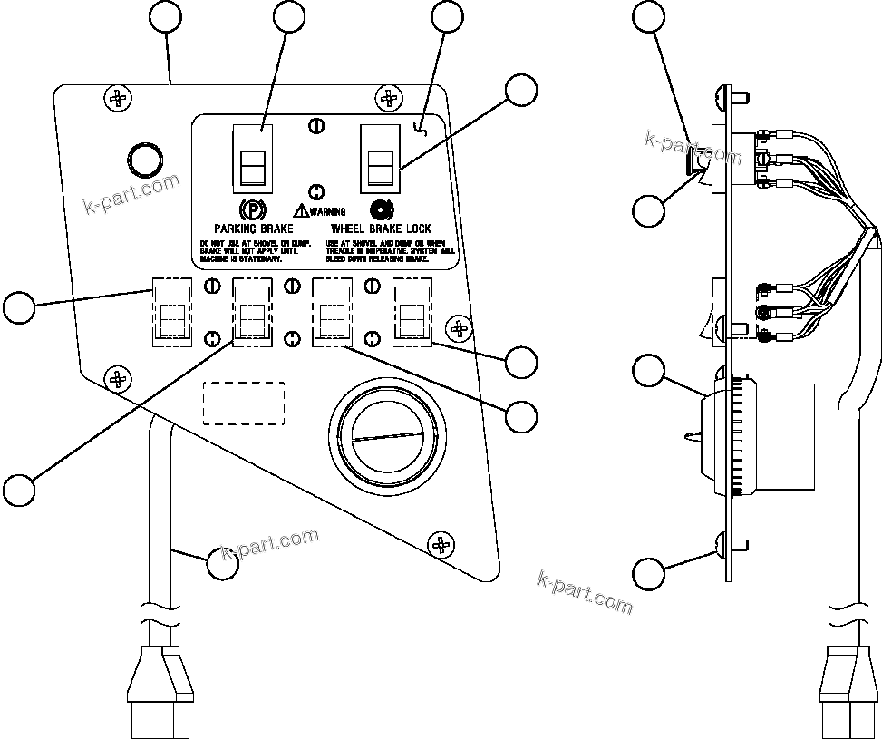 Komatsu parts book diagram for AFE50-CZ 830E S/N A30886    I.O.C.C.: UPPER R.H. DASH MODULE (SM5458)
