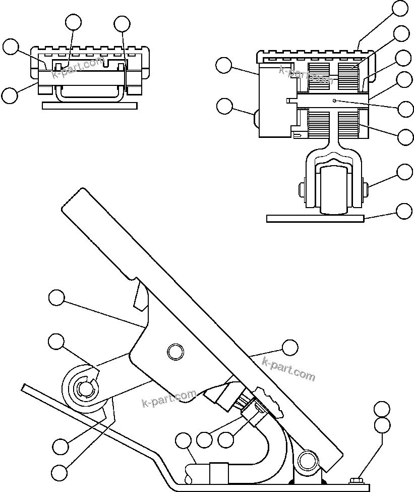 Komatsu parts book diagram for AFE50-CZ 830E S/N A30886    I.O.C.C.: ELECTRONIC TREADLE (PB9506)
