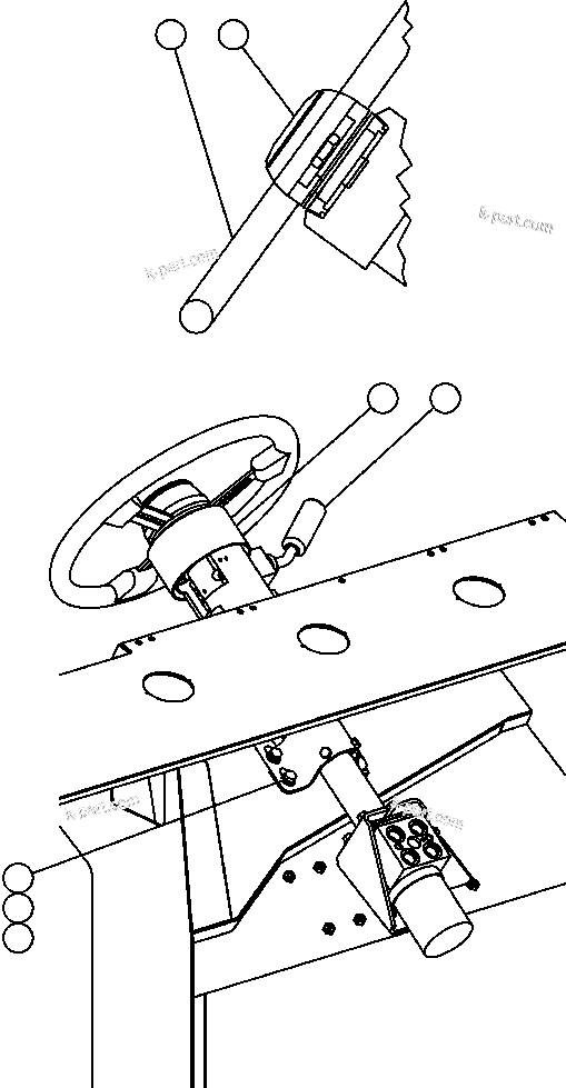 Komatsu parts book diagram for AFE50-CZ 830E S/N A30886    I.O.C.C.: STEERING COLUMN INSTALLATION