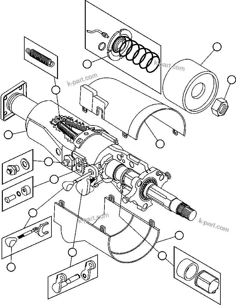 Komatsu parts book diagram for AFE50-CZ 830E S/N A30886    I.O.C.C.: STEERING COLUMN ASSEMBLY (PC1447)