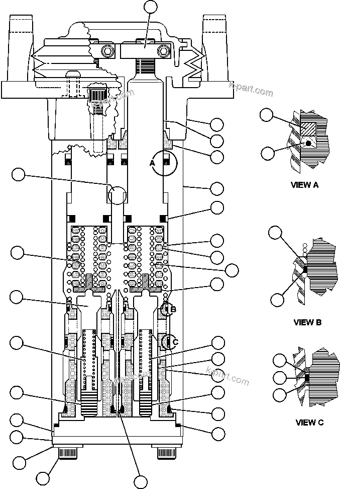 Komatsu parts book diagram for AFE50-CZ 830E S/N A30886    I.O.C.C.: BRAKE VALVE SUB-ASSEMBLY - 1 (BF4474)