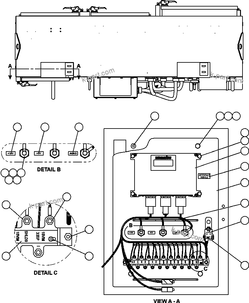 Komatsu parts book diagram for AFE50-CZ 830E S/N A30886    I.O.C.C.: JUNCTION BOX INSTALL
