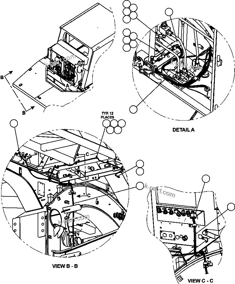 Komatsu parts book diagram for AFE50-CZ 830E S/N A30886    I.O.C.C.: VHMS EXTERNAL INSTALLATION