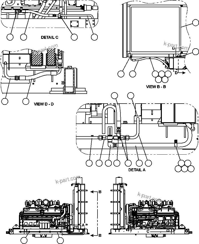 Komatsu parts book diagram for AFE50-CZ 830E S/N A30886    I.O.C.C.: ENGINE FUEL PIPING