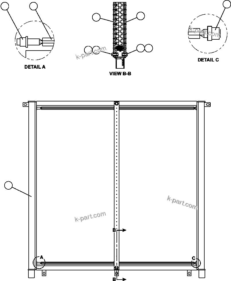 Komatsu parts book diagram for AFE50-CZ 830E S/N A30886    I.O.C.C.: FUEL COOLER