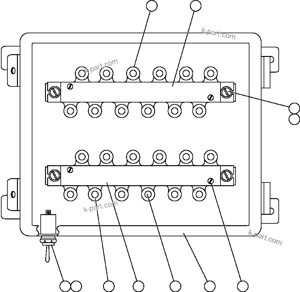 Komatsu parts book diagram for AFE50-CZ 830E S/N A30886    I.O.C.C.: R.H. JUNCTION BOX ASSEMBLY