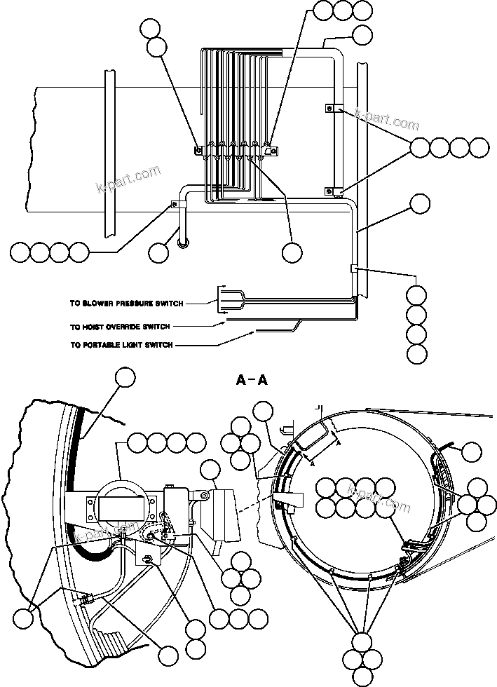 Komatsu parts book diagram for AFE50-CZ 830E S/N A30886    I.O.C.C.: AXLE HOUSING ELECTRICAL GROUP