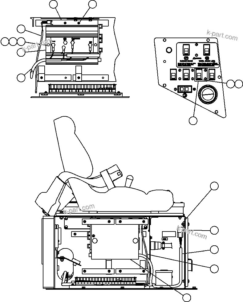 Komatsu parts book diagram for AFE50-CZ 830E S/N A30886    I.O.C.C.: ENGINE WARM HIGH IDLE INSTALLATION