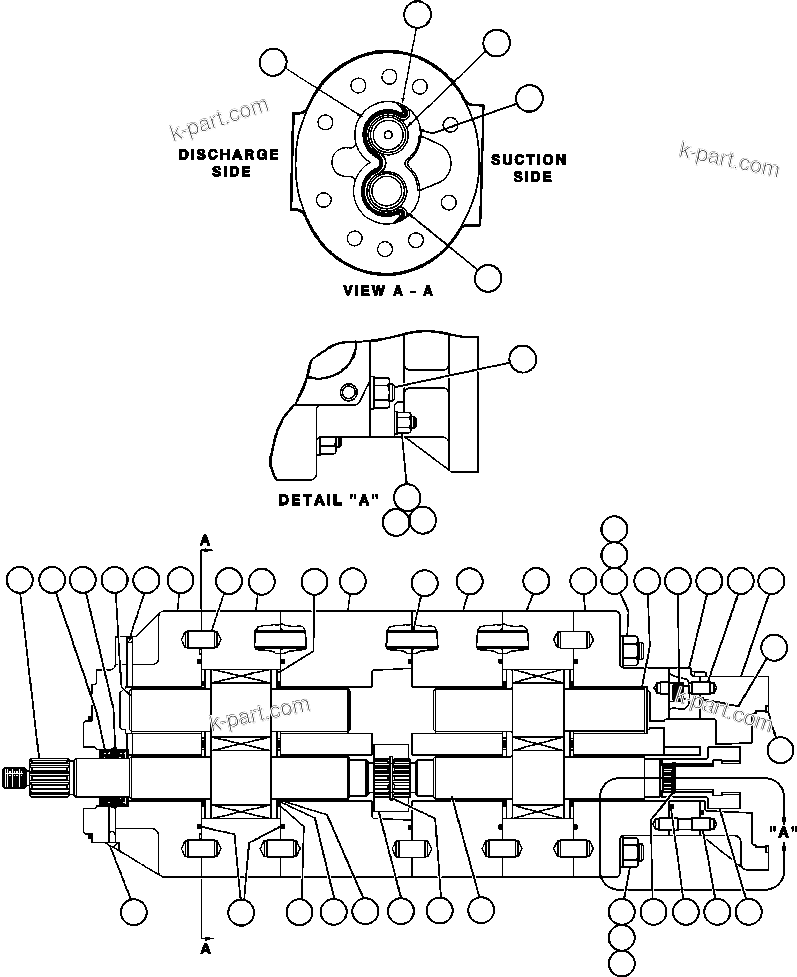 Komatsu parts book diagram for AFE50-CZ 830E S/N A30886    I.O.C.C.: HOIST PUMP ASSEMBLY (PB8761)