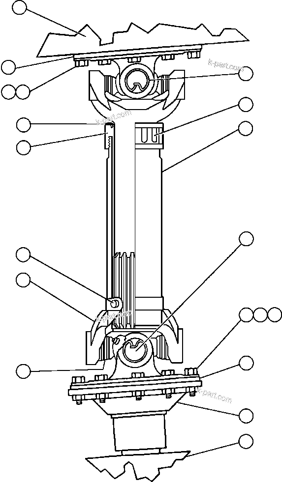 Komatsu parts book diagram for AFE50-CZ 830E S/N A30886    I.O.C.C.: UNIVERSAL JOINT INSTALLATION