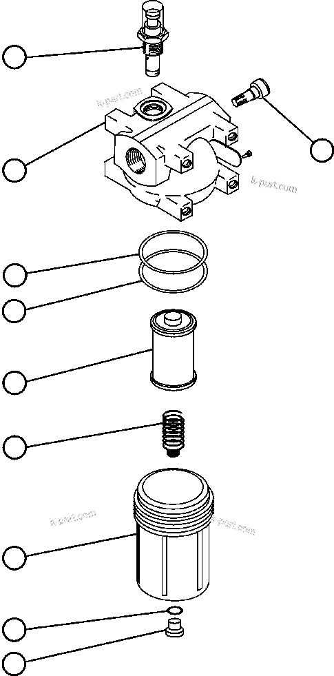 Komatsu parts book diagram for AFE50-CZ 830E S/N A30886    I.O.C.C.: HYDRAULIC FILTER ASSEMBLY (PC0811)