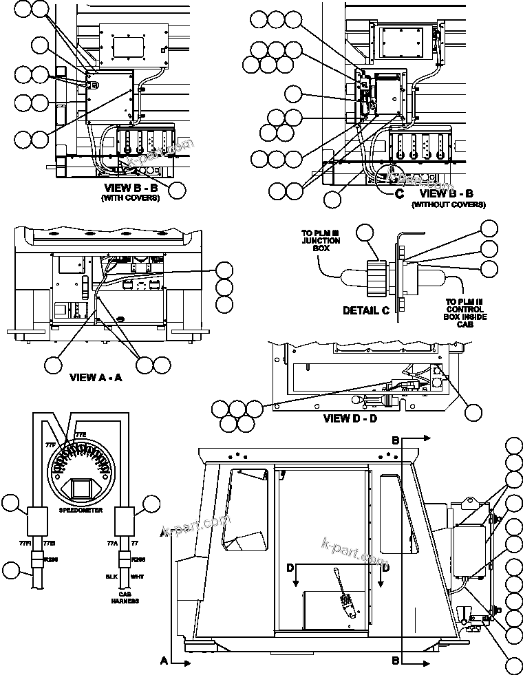 Komatsu parts book diagram for AFE50-CZ 830E S/N A30886    I.O.C.C.: PAYLOAD METER III - CAB