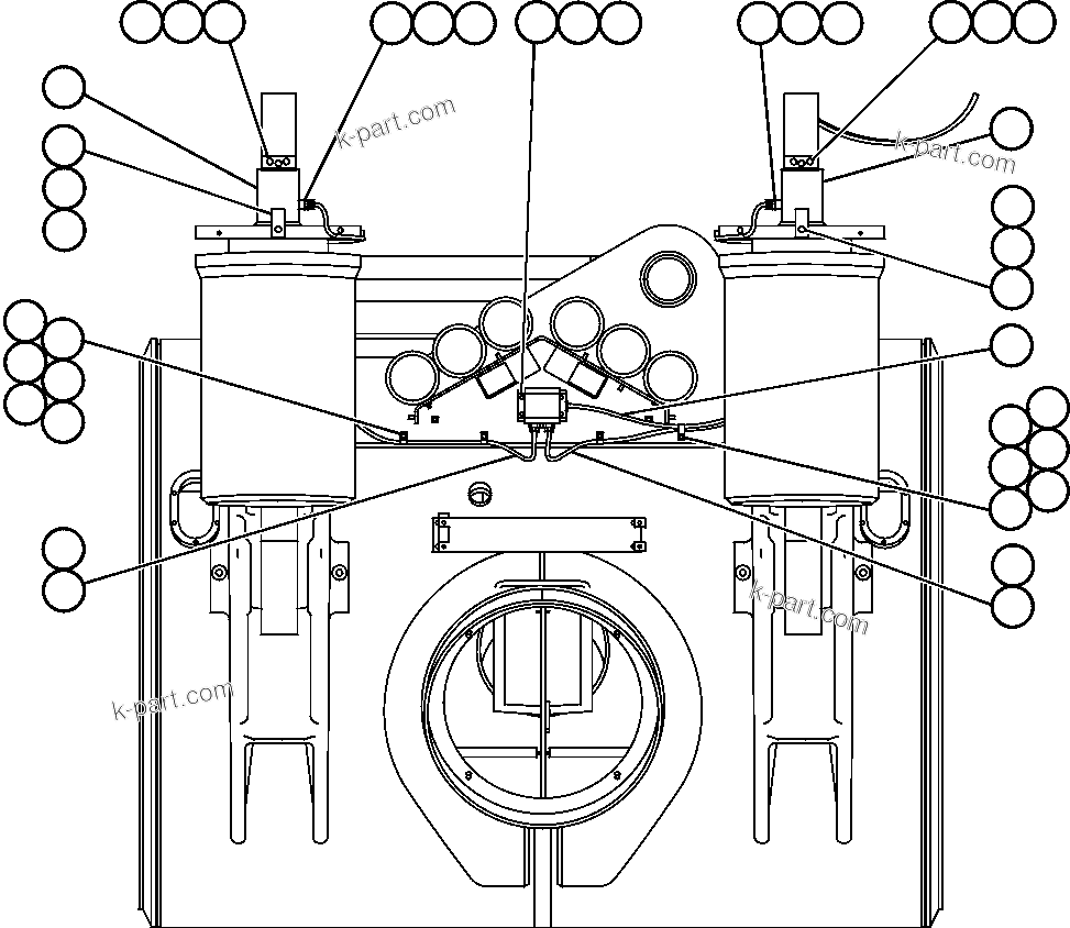 Komatsu parts book diagram for AFE50-CZ 830E S/N A30886    I.O.C.C.: PAYLOAD METER III - REAR SUSPENSIONS