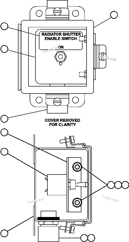 Komatsu parts book diagram for AFE50-CZ 830E S/N A30886    I.O.C.C.: RADIATOR SHUTTER SWITCH BOX (EH5421)