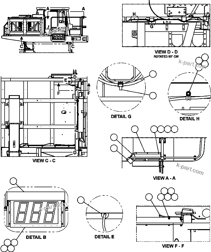 Komatsu parts book diagram for AFE50-CZ 830E S/N A30886    I.O.C.C.: SCOREBOARD INSTALLATION - R.H. - 1