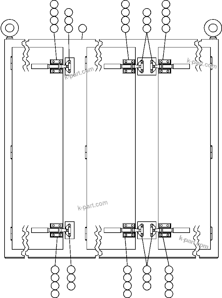 Komatsu parts book diagram for AFE50-CZ 830E S/N A30886    I.O.C.C.: CONTROL CABINET - OUTER FRONT