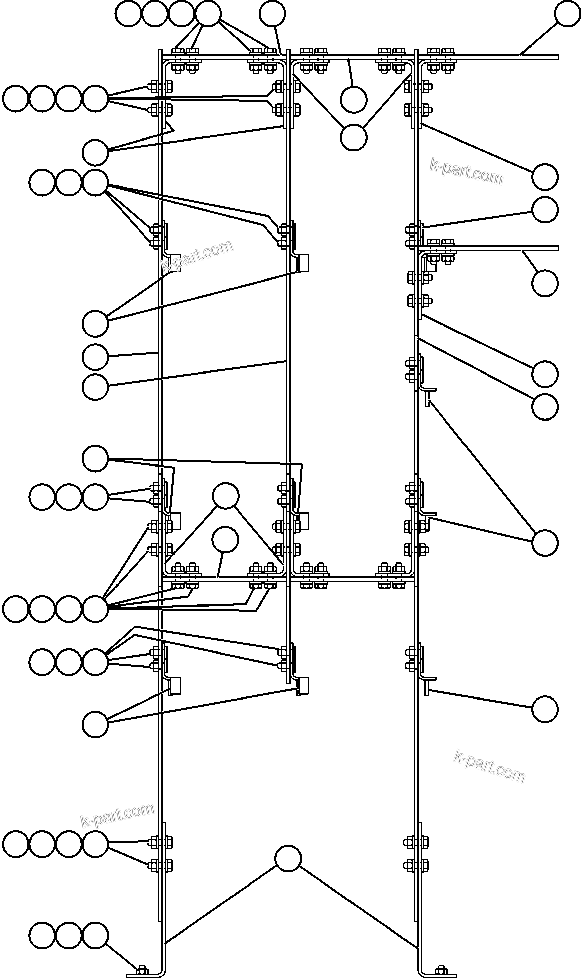 Komatsu parts book diagram for AFE50-CZ 830E S/N A30886    I.O.C.C.: ARC BARRIER ASSEMBLY (EG8405)