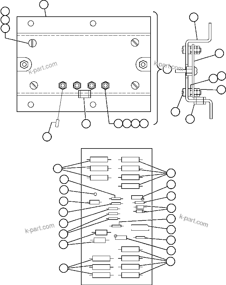 Komatsu parts book diagram for AFE50-CZ 830E S/N A30886    I.O.C.C.: PANEL - VMM (VE6118)