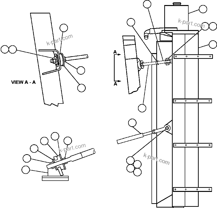 Komatsu parts book diagram for AFE50-G/H 830E S/N A30570-A30573, A30575-A30583 & A30586-A30588 LOS PELAMBRES: RADIATOR MOUNTING