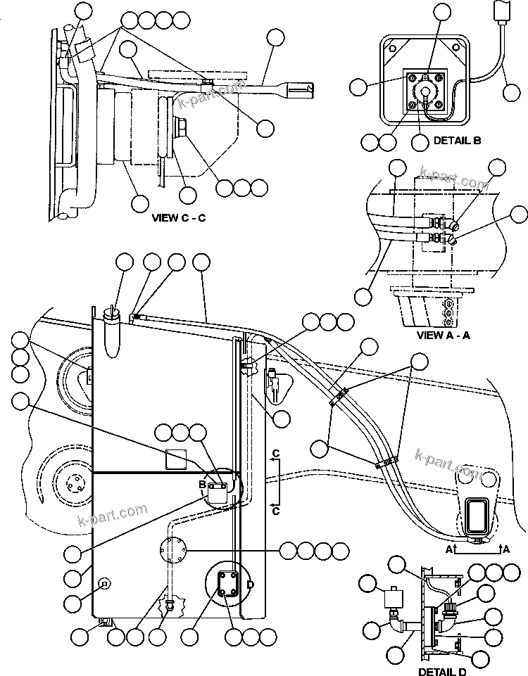 Komatsu parts book diagram for AFE50-G/H 830E S/N A30570-A30573, A30575-A30583 & A30586-A30588 LOS PELAMBRES: FUEL TANK INSTALLATION