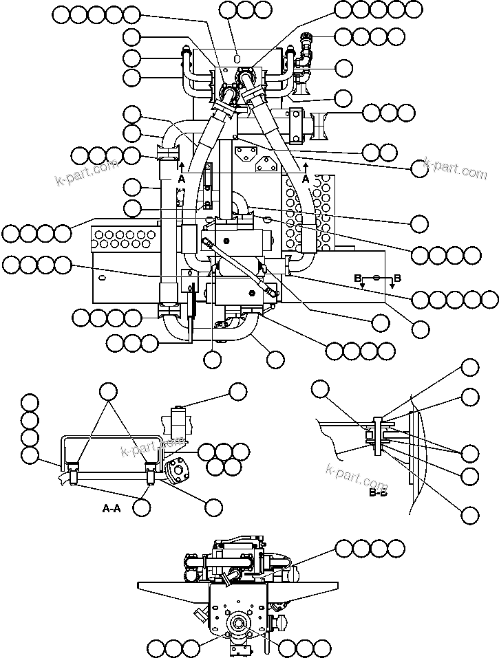 Komatsu parts book diagram for AFE50-G/H 830E S/N A30570-A30573, A30575-A30583 & A30586-A30588 LOS PELAMBRES: PUMP/VALVE MODULE
