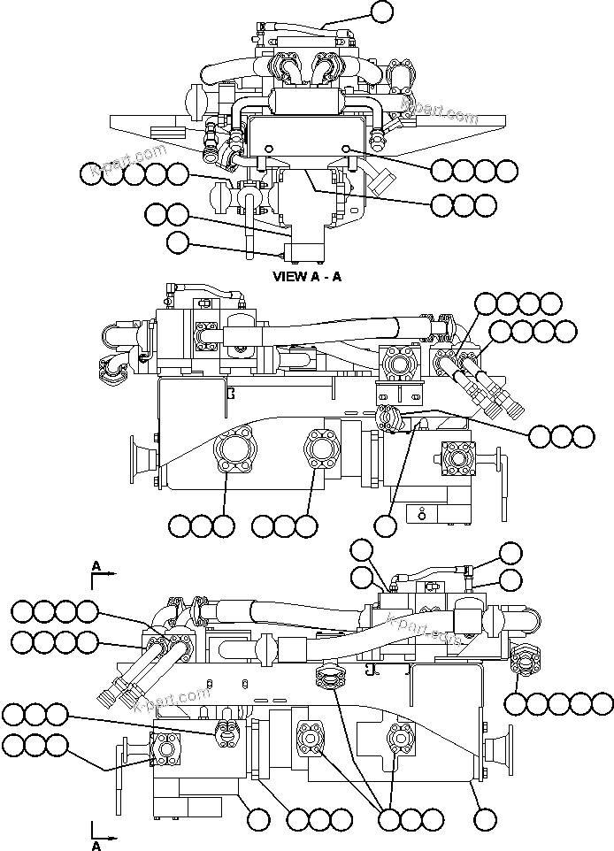 Komatsu parts book diagram for AFE50-G/H 830E S/N A30570-A30573, A30575-A30583 & A30586-A30588 LOS PELAMBRES: PUMP/VALVE MODULE - 1