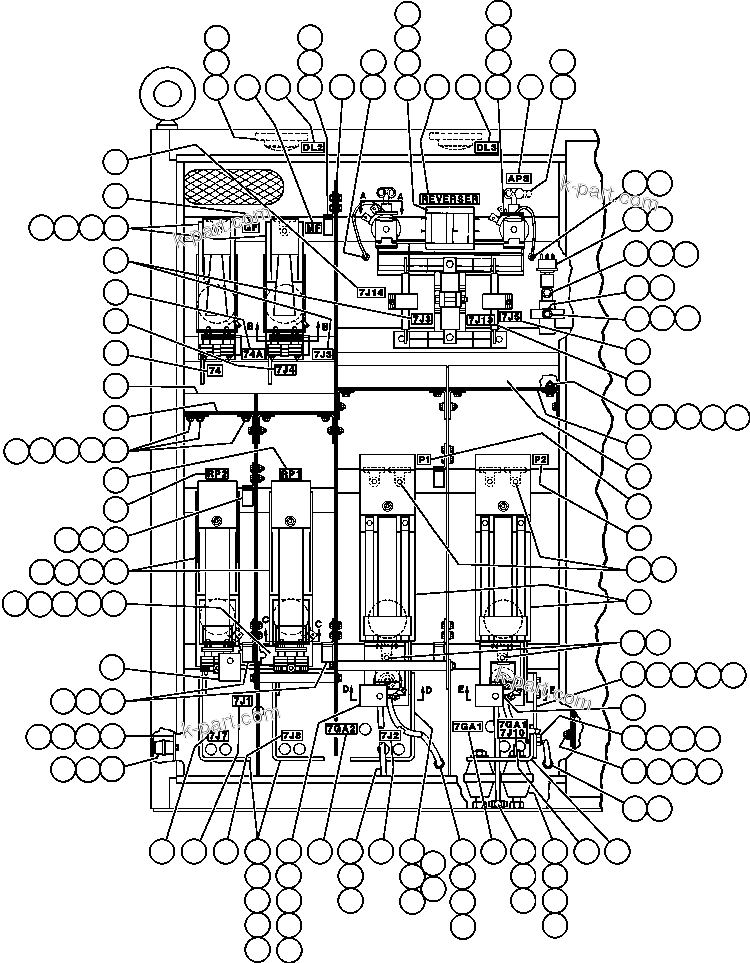Komatsu parts book diagram for AFE50-G/H 830E S/N A30570-A30573, A30575-A30583 & A30586-A30588 LOS PELAMBRES: CONTROL CABINET ASSEMBLY - 3