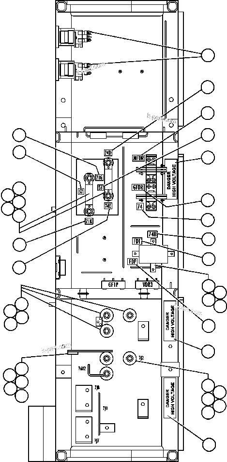 Komatsu parts book diagram for AFE50-G/H 830E S/N A30570-A30573, A30575-A30583 & A30586-A30588 LOS PELAMBRES: CONTROL CABINET ASSEMBLY - FLOOR