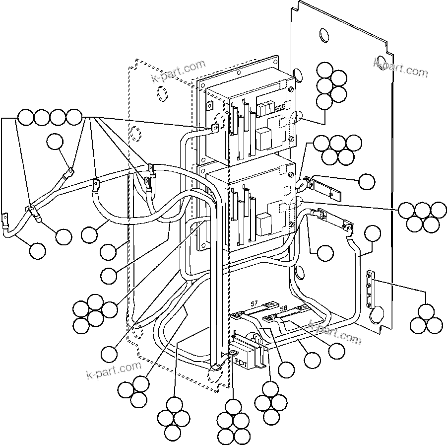 Komatsu parts book diagram for AFE50-G/H 830E S/N A30570-A30573, A30575-A30583 & A30586-A30588 LOS PELAMBRES: CONTROL CABINET WIRING - 4