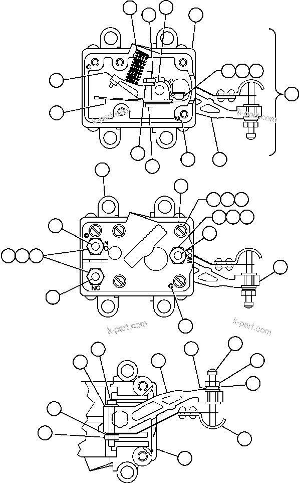 Komatsu parts book diagram for AFE50-G/H 830E S/N A30570-A30573, A30575-A30583 & A30586-A30588 LOS PELAMBRES: INTERLOCK (BF0017)