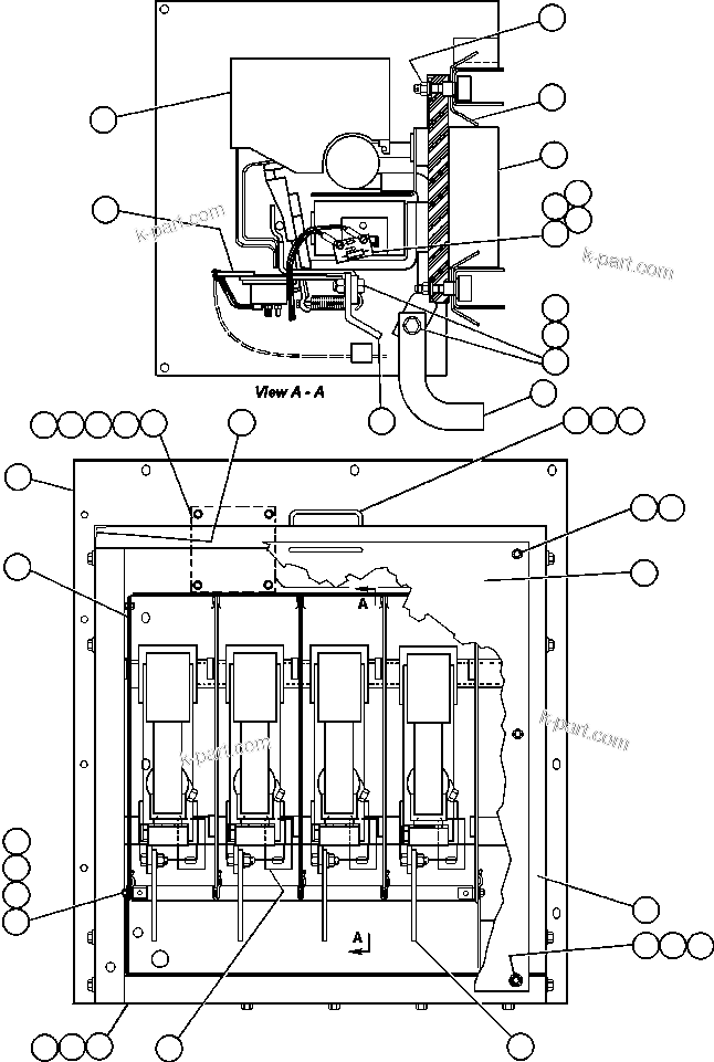 Komatsu parts book diagram for AFE50-G/H 830E S/N A30570-A30573, A30575-A30583 & A30586-A30588 LOS PELAMBRES: RETARD MODULE - 4 STEP (EG3869)