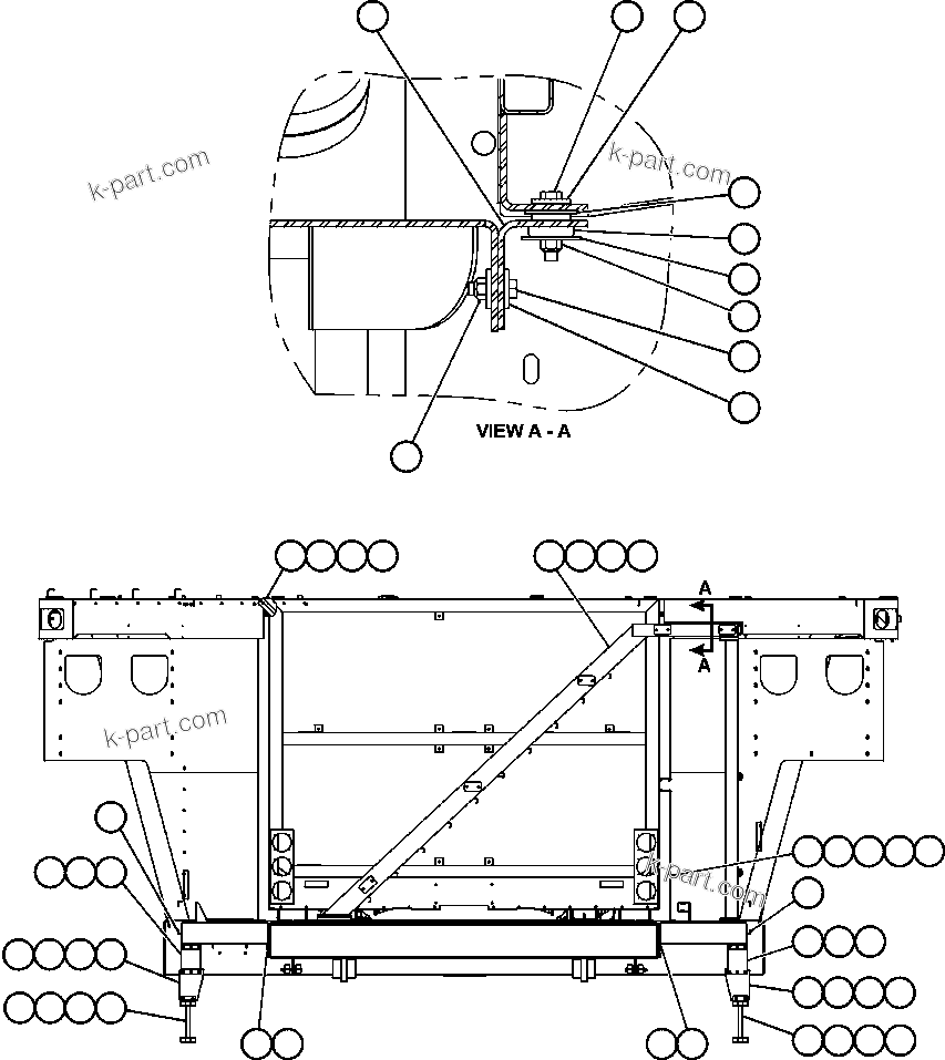 Komatsu parts book diagram for AFE50-GA 830E S/N GAE2144830E    ARCH MINERAL RUFFNER MINE-GLIDER KIT: LADDER, STEPS & PLATFORMS