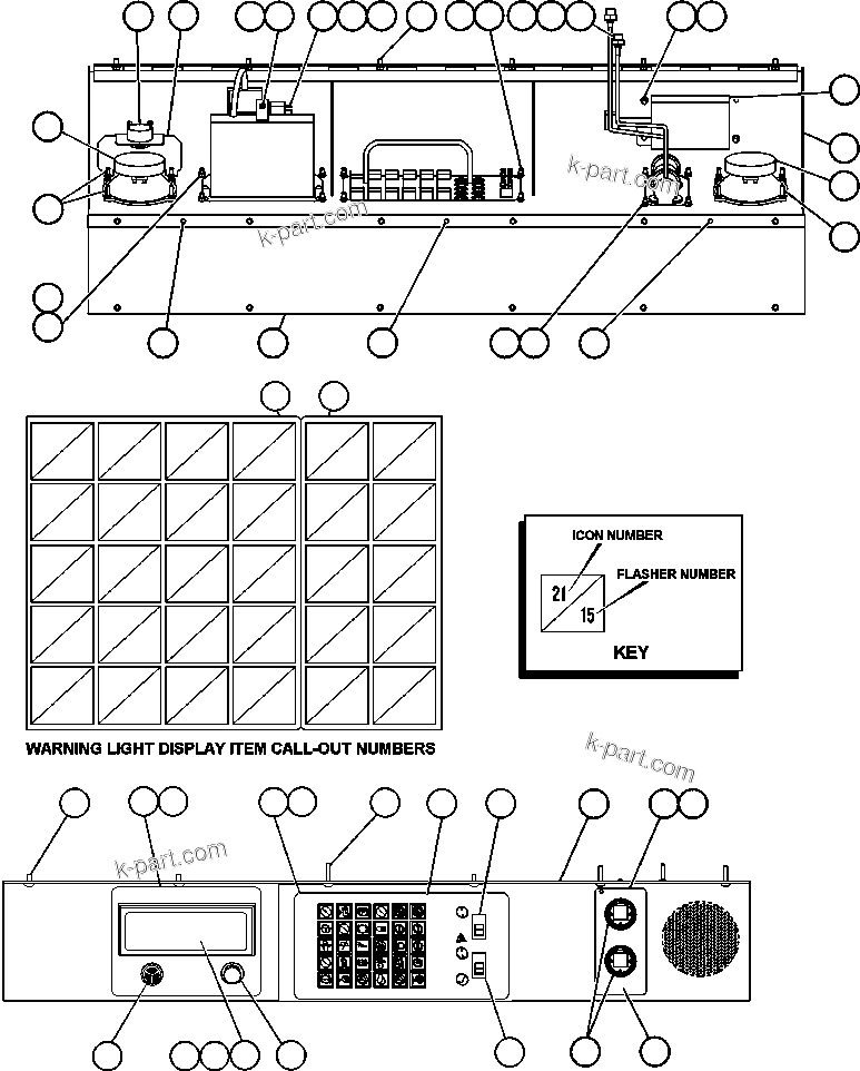 Komatsu parts book diagram for AFE50-GA 830E S/N GAE2144830E    ARCH MINERAL RUFFNER MINE-GLIDER KIT: OVERHEAD DASH MODULE