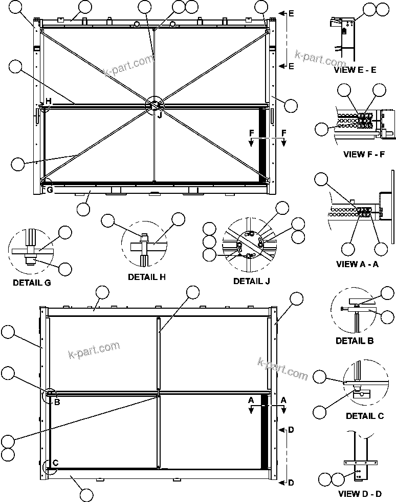 Komatsu parts book diagram for AFE50-GC 830E S/N GAE2170 & GAE2173 & GAE2175 & GAE2177            GLIDER KIT: LOW & HIGH TEMPERATURE CORES
