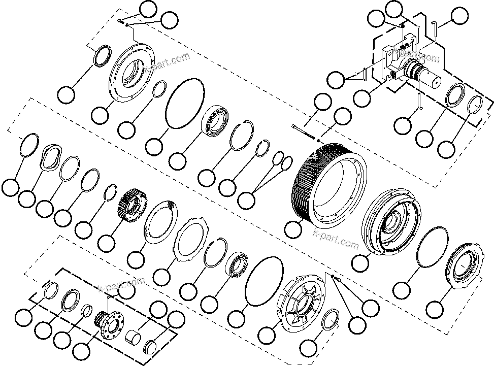 Komatsu parts book diagram for AFE50-GC 830E S/N GAE2170 & GAE2173 & GAE2175 & GAE2177            GLIDER KIT: FAN CLUTCH ASSEMBLY (XA2335)